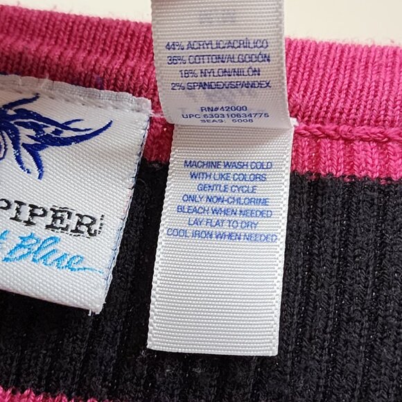 Piper & Blue Striped Long Sleeve Sweater Dress Pink & Black - Medium - Picture 6 of 6